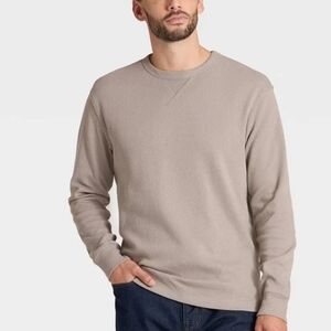 Men's Vintage Textured Crewneck Long Sleeve Shirt - Goodfellow & Co™